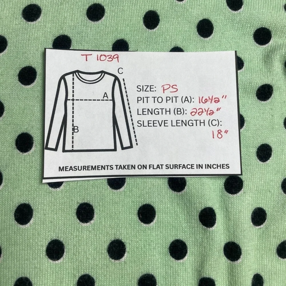 Talbots Green Stretch Sweater with Black Dots Petite Small EUC - Picture 3 of 3